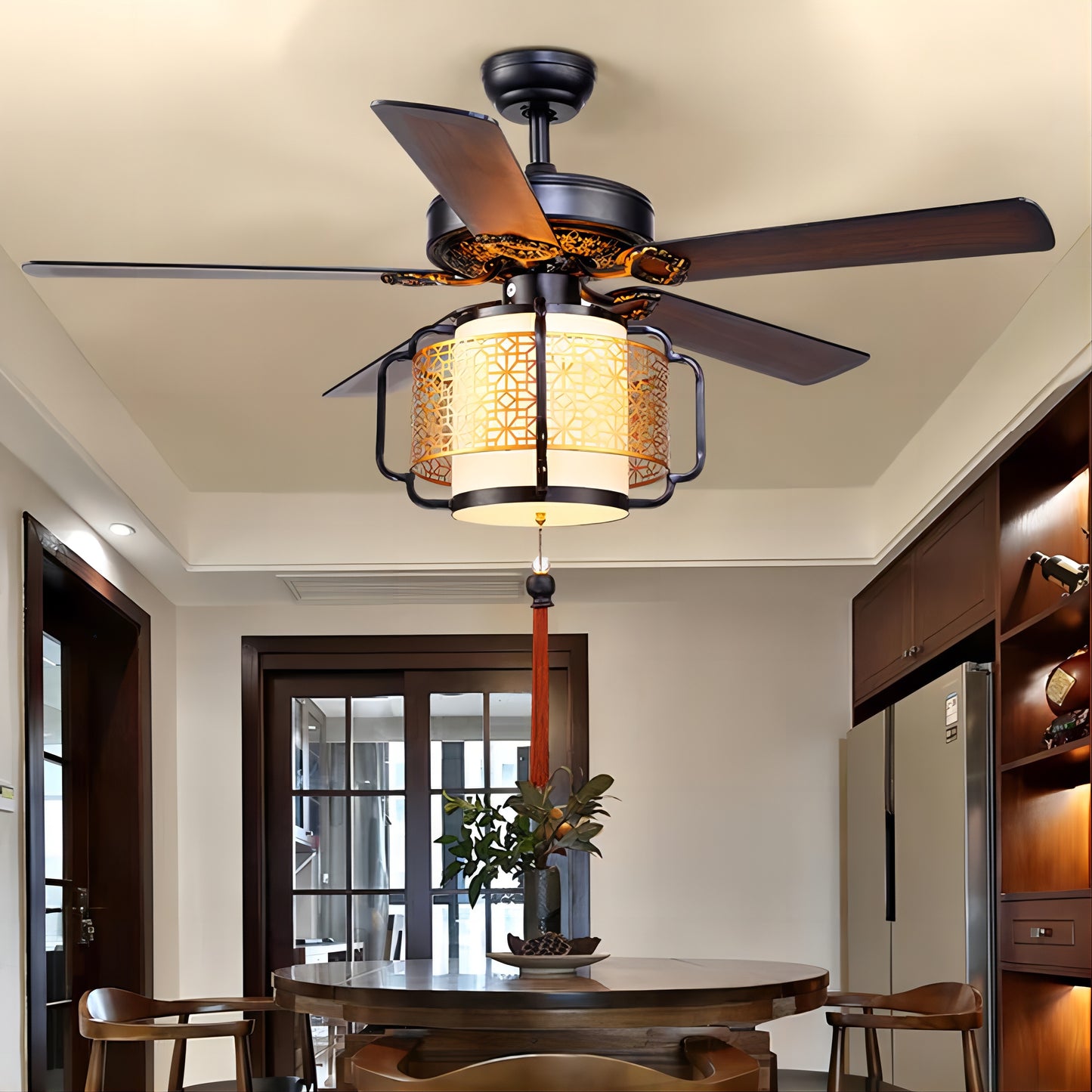 Chinese Lantern Ceiling Fan-A