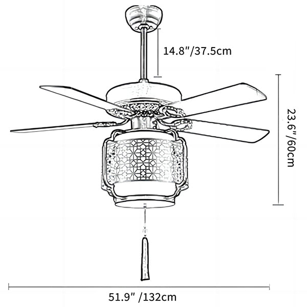 Chinese Lantern Ceiling Fan-A