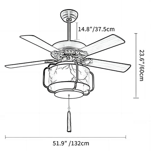 Chinese Lantern Ceiling Fan-B