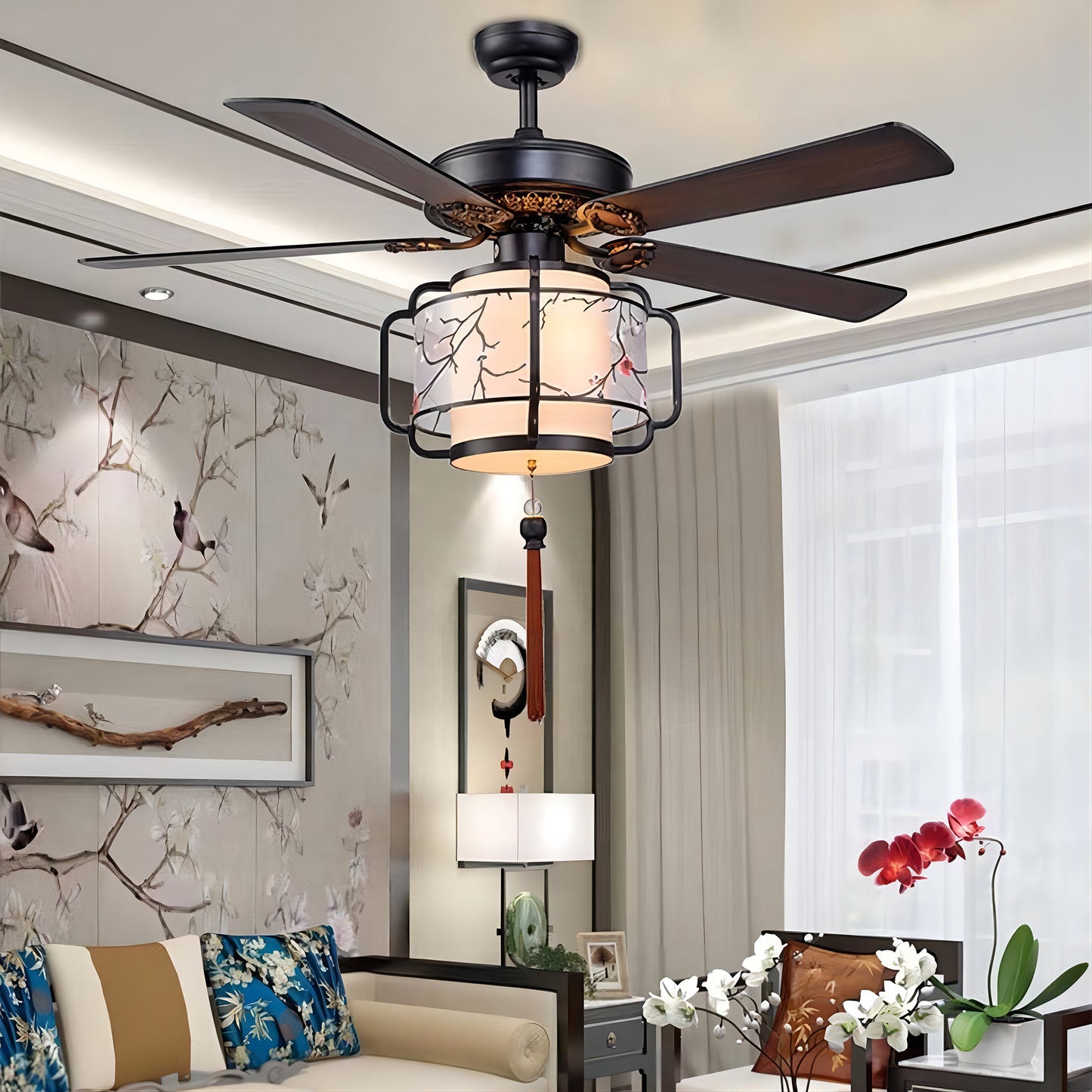 Chinese Lantern Ceiling Fan-B