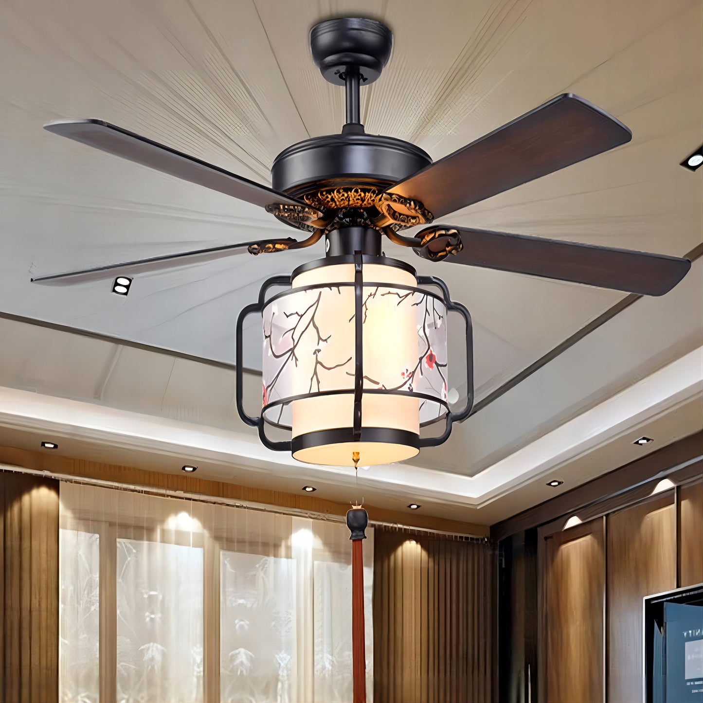 Chinese Lantern Ceiling Fan-B