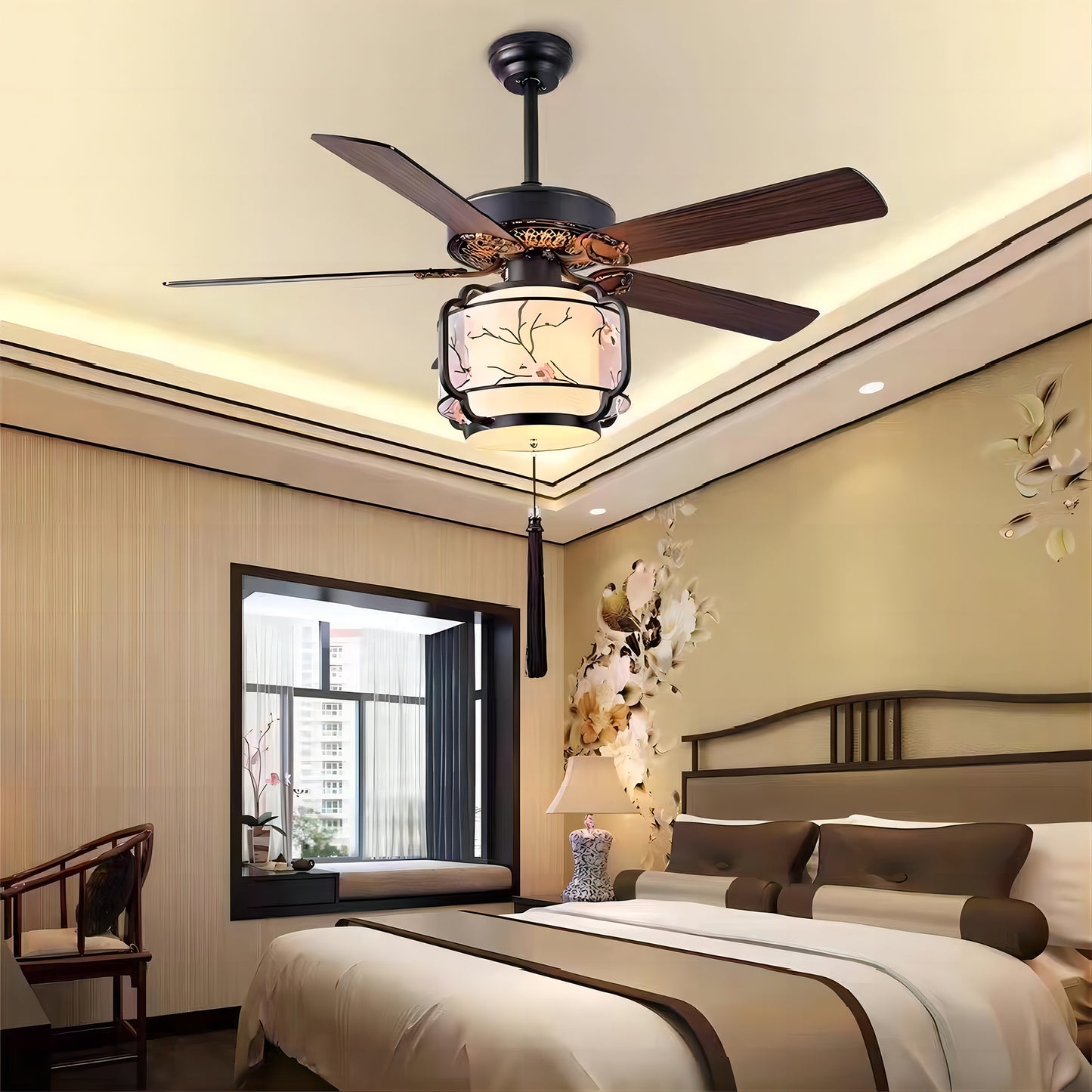 Chinese Lantern Ceiling Fan-B