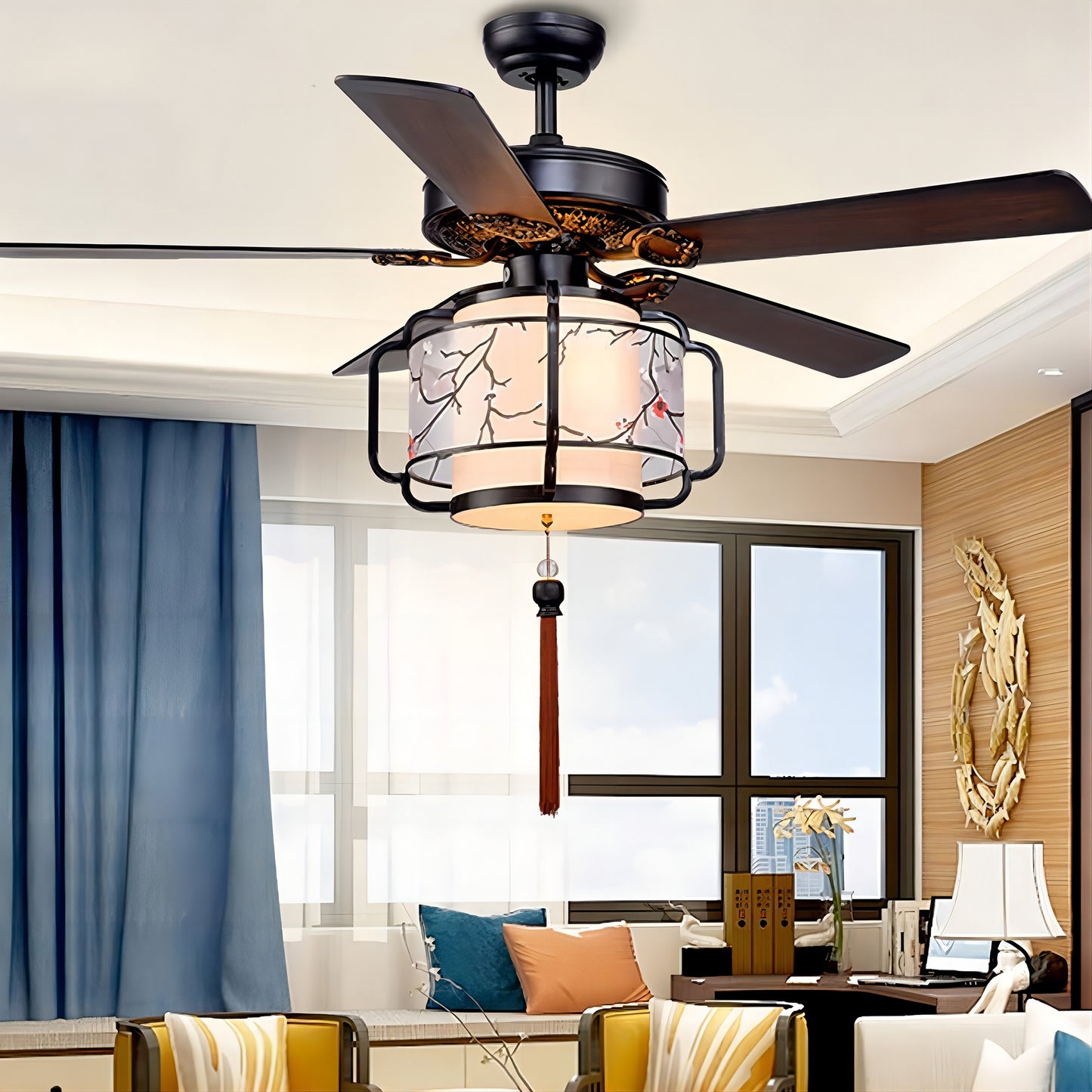 Chinese Lantern Ceiling Fan-B