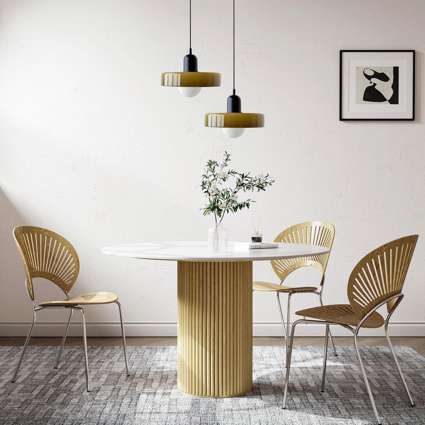 Ceramic Disc Orb Pendant Lamp