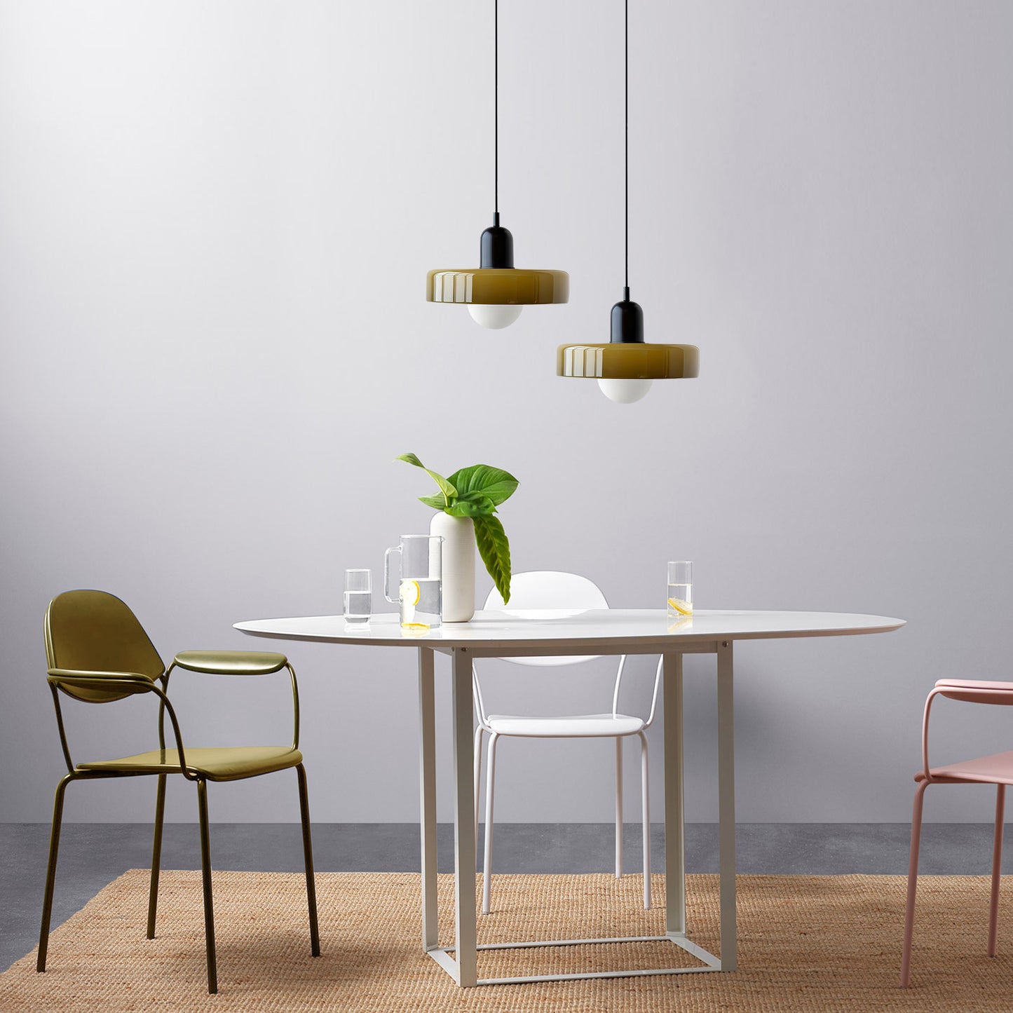 Ceramic Disc Orb Pendant Lamp
