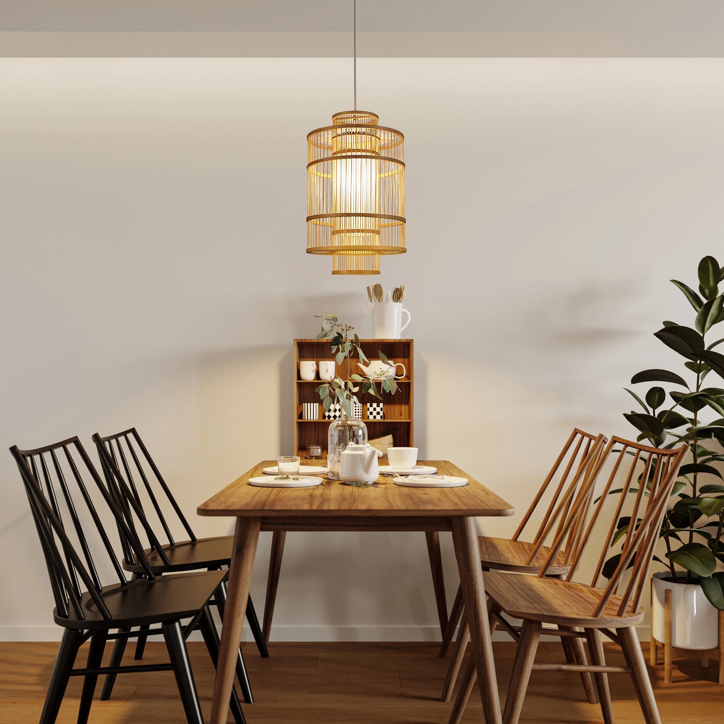 Hand-woven Rattan Chandelier-D
