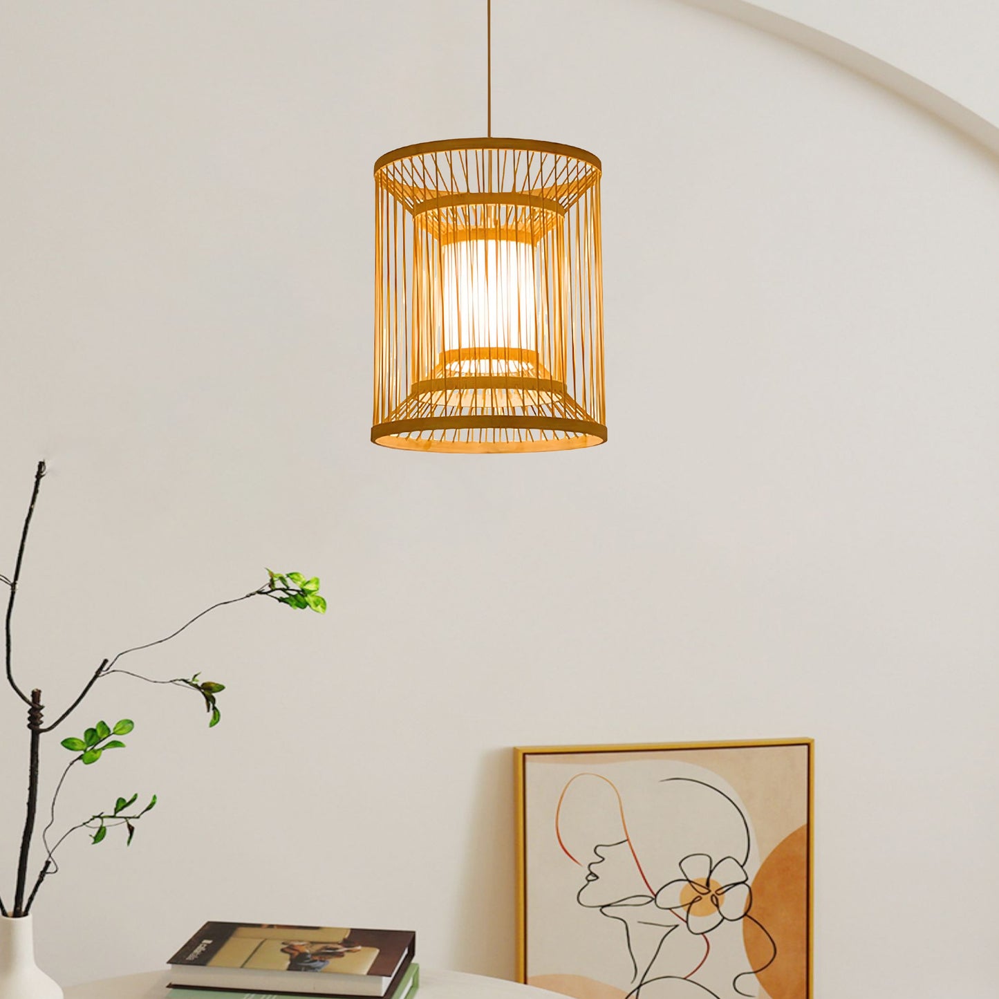 Hand-woven Rattan Chandelier-E