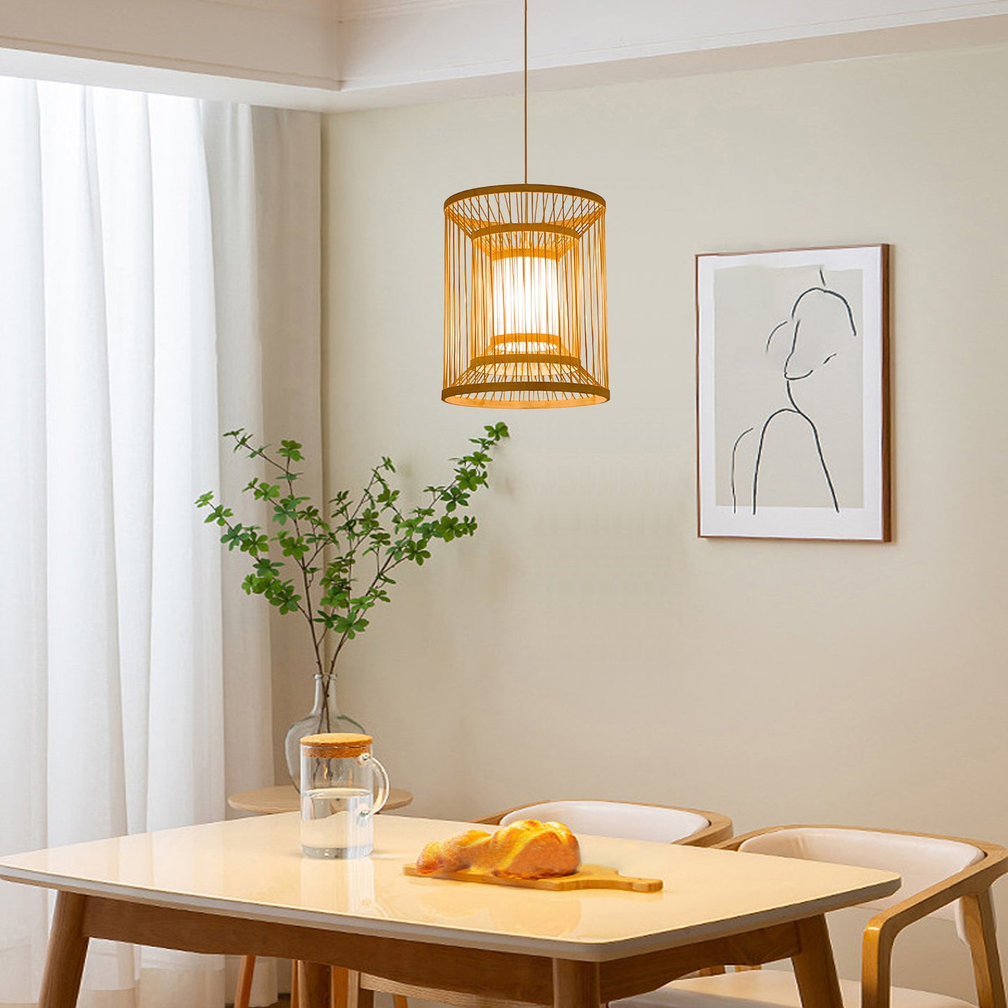 Hand-woven Rattan Chandelier-E