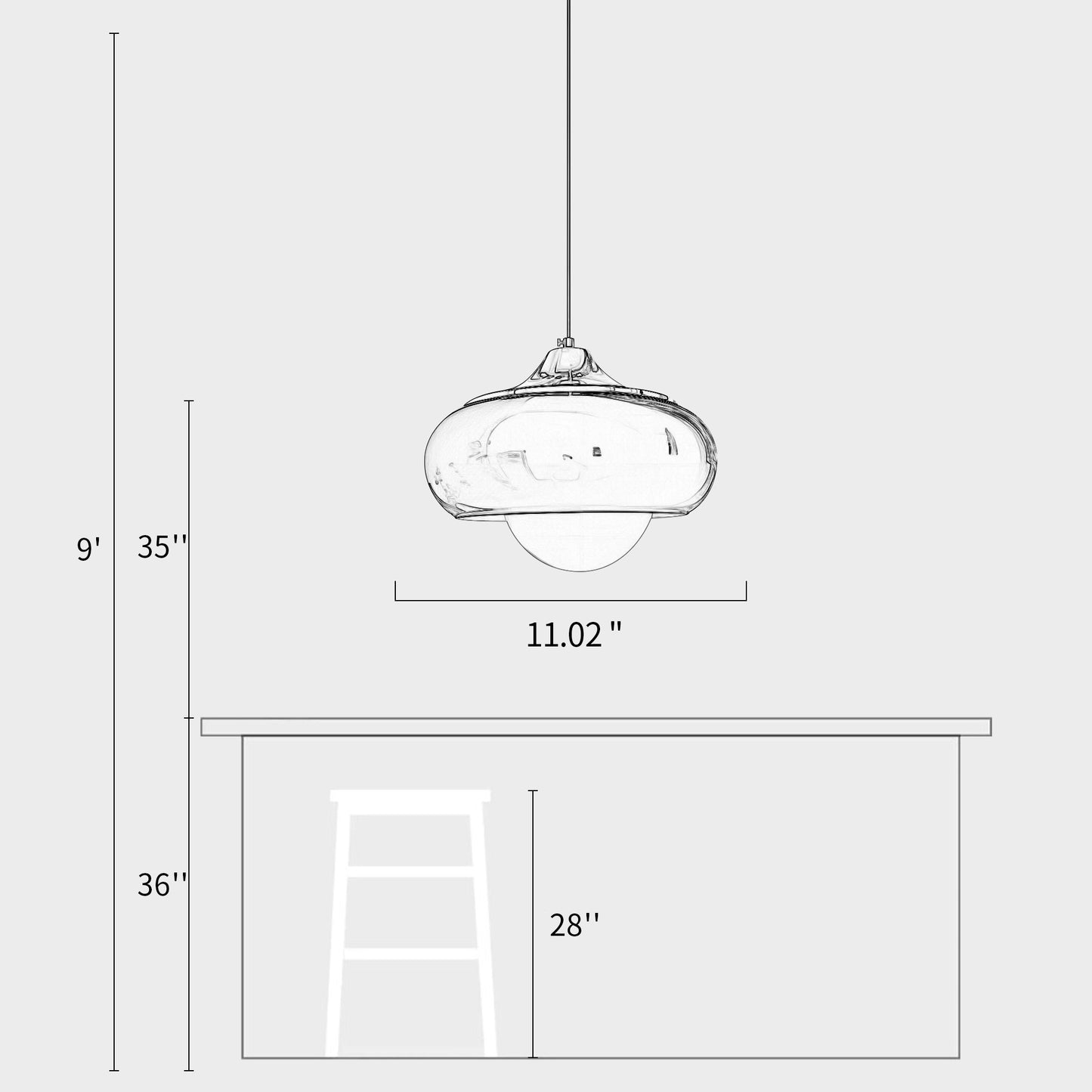 Bauhaus Egg Tart Chandelier