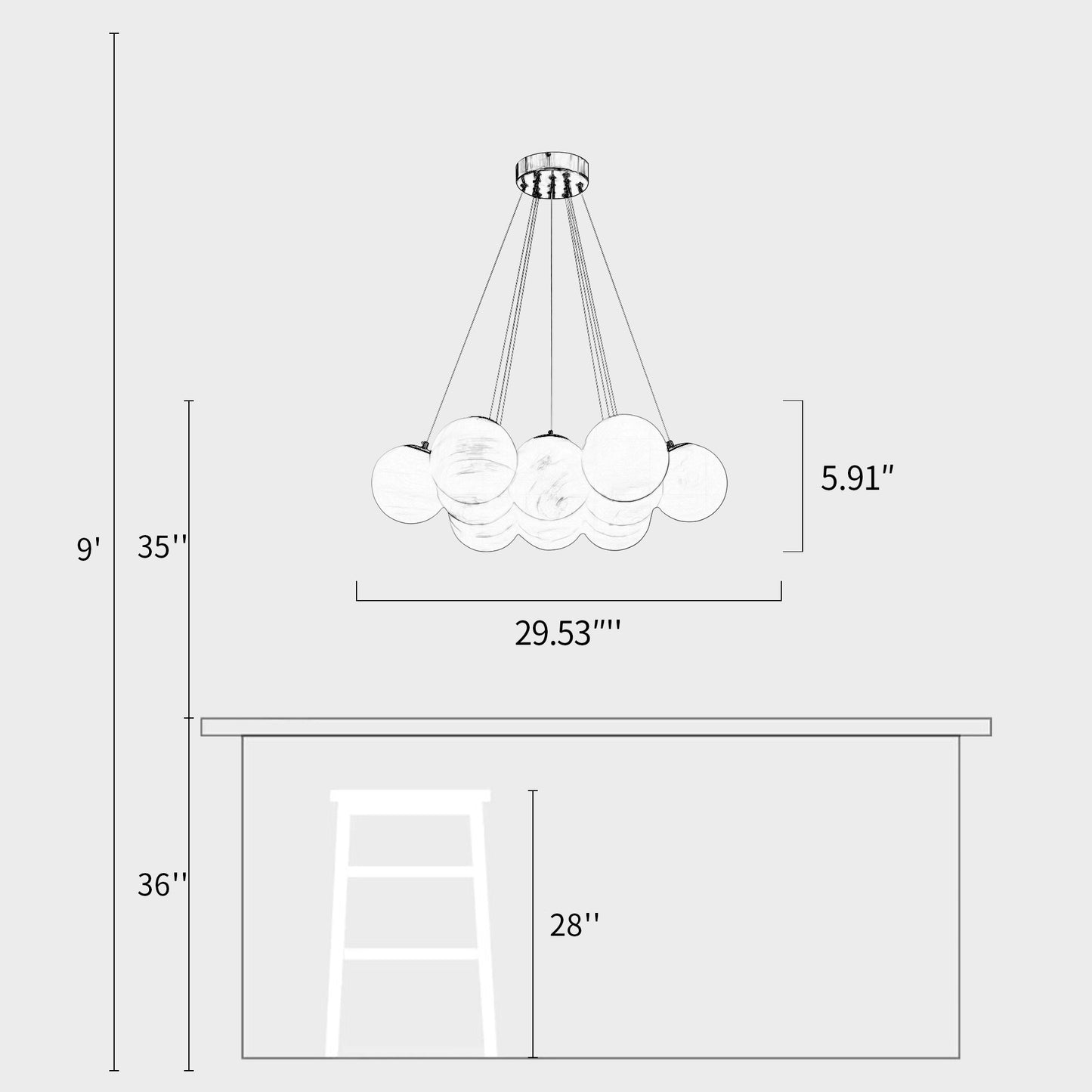 Cloud Glass Chandelier