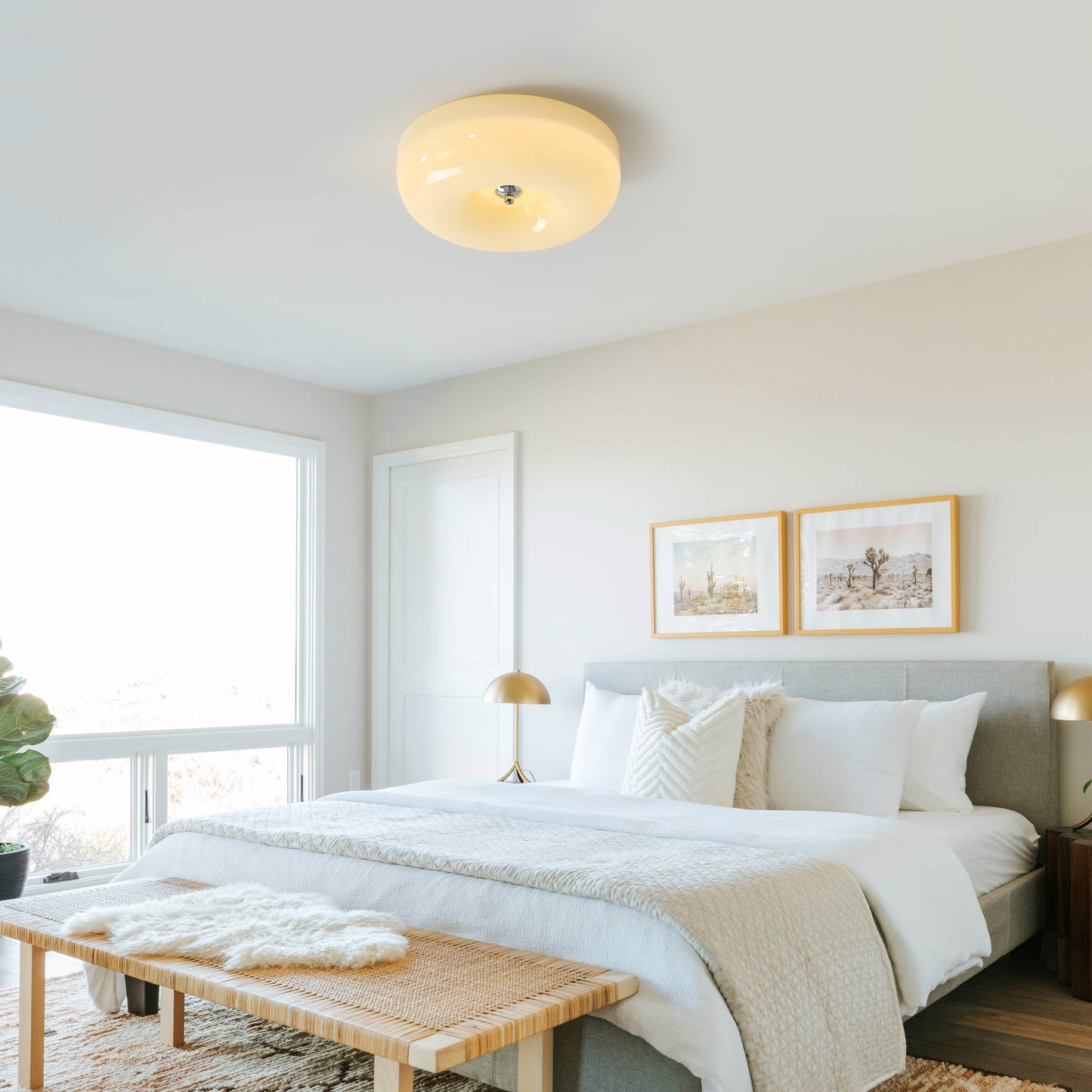 Cream Pudding Ceiling Lamp