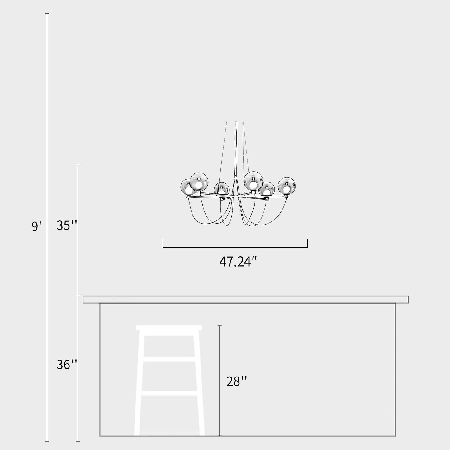Globe Chandelier Lamp