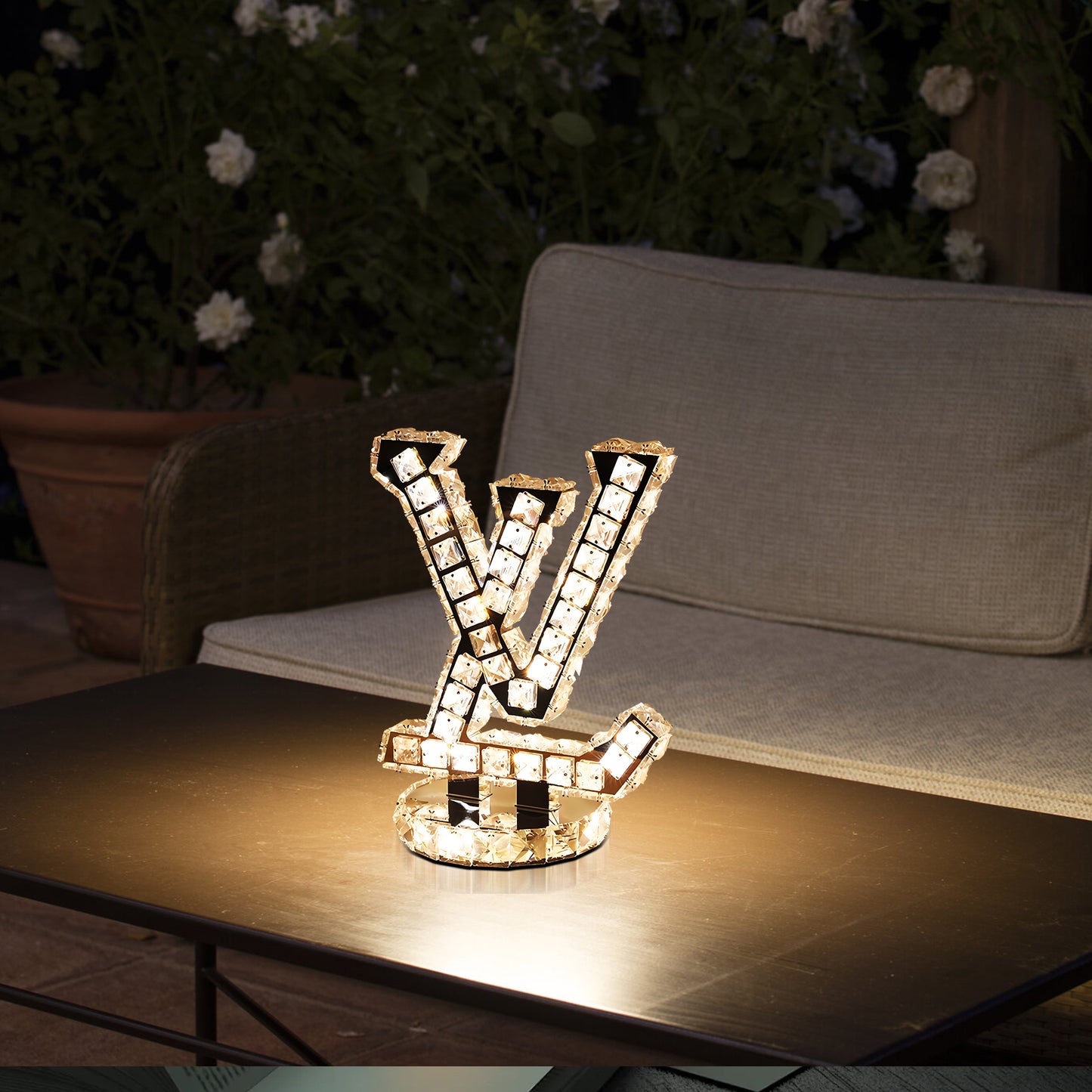 LV Crystal Table Lamp
