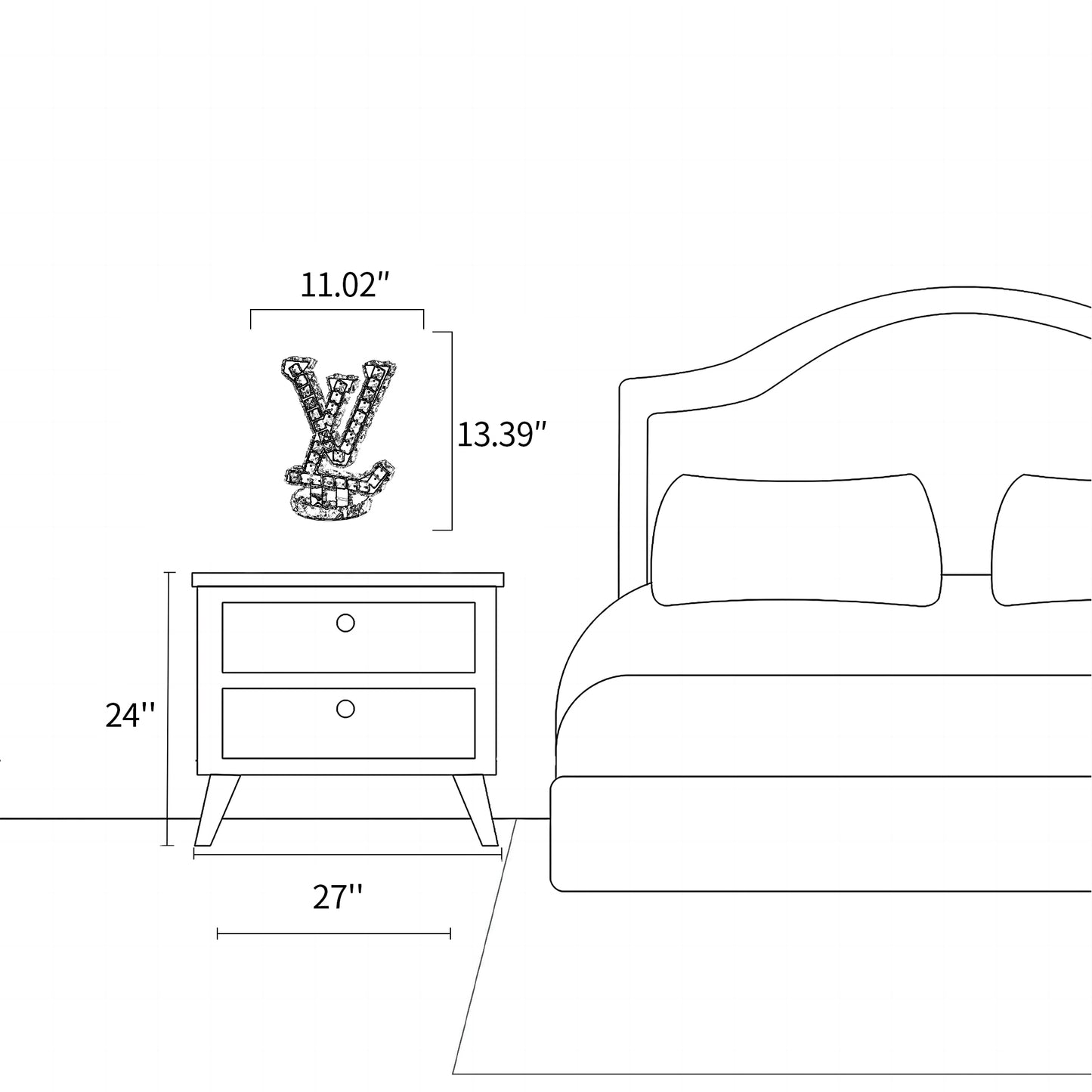LV Crystal Table Lamp