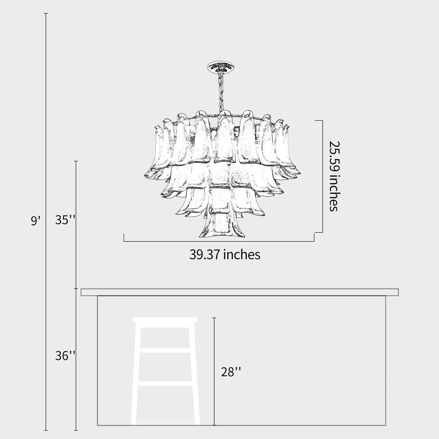 MARIELLE Mid Century Petal Chandelier