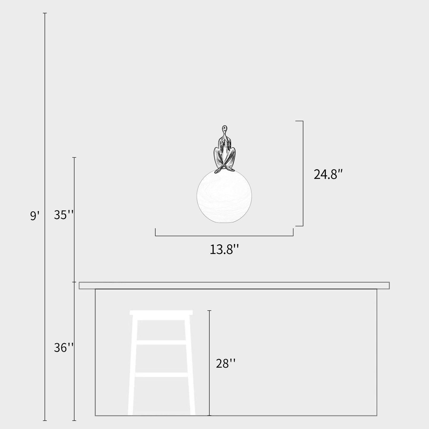 Statue Deco Table Lamp-B